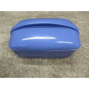 WESTINGHOUSE BLUE CERAMIC LOAF PAN REFRIGERATOR DISH WITH DEFECTS VINTAGE